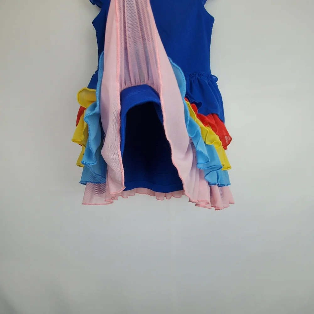 Hanna Andersson Blue Rainbow Tiered Dress 3